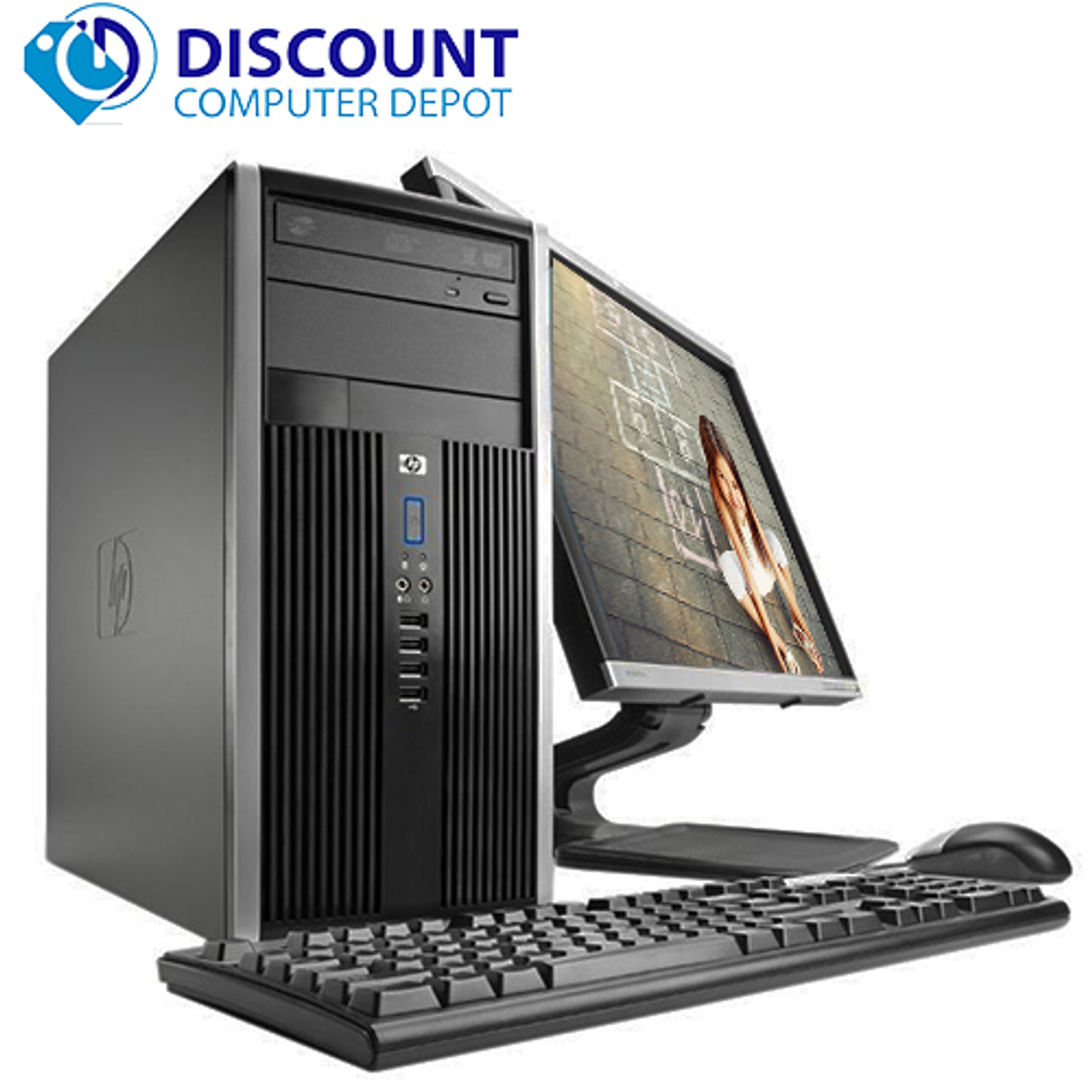 HP Elite/Pro Desktop Computer Tower i5 3.1GHz 8GB 1TB 22